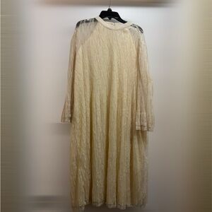 Cato Cream Long Sleeve Lace Dress